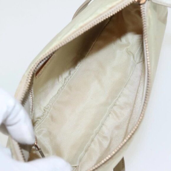 PRADA Shoulder Bag Nylon Cream Gold Auth 95818 - Picture 10 of 16